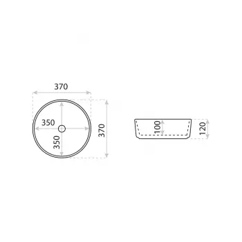 Umywalka nablatowa okrągła 37cm Lavita Merida Light Khaki
